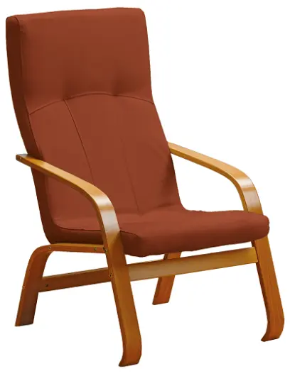 RO - 09 křeslo čalouněné látkou Bora, dřevěné BORA 39 - látka cihlová